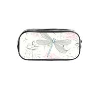 YWPCOIUYB Dragonfly Shabby Chic Roses Worn Old Vintage Floral, Transparent Pencil Case Portable PVC Pen Pouch Stationery Bag for School Office