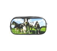 YWPCOIUYB Eating Cows On Summer Pasture, Transparent Pencil Case Portable PVC Pen Pouch Stationery Bag for School Office