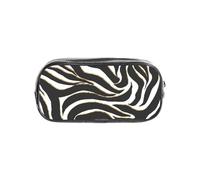 YWPCOIUYB Elegant Black Gold Zebra White Animal Print, Transparent Pencil Case Portable PVC Pen Pouch Stationery Bag for School Office