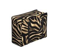 YWPCOIUYB Elegant Metallic Gold Zebra Black Animal Print,Large Capacity Storage Bag Portable Shopping Bags Reusable Foldable Grocery Bags