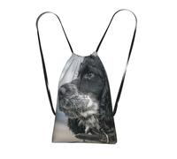 YWPCOIUYB English Cocker Spaniel Large Curly Ears Black, Drawstring Sackpack Unisex String Bag Sport Gym Bag Casual Daypack Foldable Drawstring Backpack