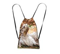 YWPCOIUYB English Setter Autumn Pets Dogs English, Drawstring Sackpack Unisex String Bag Sport Gym Bag Casual Daypack Foldable Drawstring Backpack