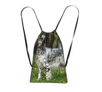 YWPCOIUYB English Setter Lawn Pets Dogs English Setter, Drawstring Sackpack Unisex String Bag Sport Gym Bag Casual Daypack Foldable Drawstring Backpack