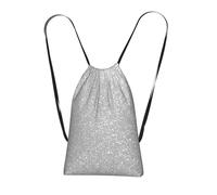 YWPCOIUYB Faux Sparkly Silver Glitter Printed, Drawstring Sackpack Unisex String Bag Sport Gym Bag Casual Daypack Foldable Drawstring Backpack