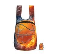 YWPCOIUYB Fire And Ice Basketball, Foldable Storage Backpack Unisex Sackpack Sport Gym Bag Casual Daypack