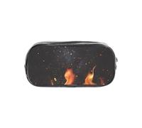 YWPCOIUYB Flaming Charcoal Grill Pattern, Transparent Pencil Case Portable PVC Pen Pouch Stationery Bag for School Office