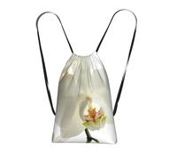 YWPCOIUYB Floral White Flowers Orchid Elegant Modern Trendy, Drawstring Sackpack Unisex String Bag Sport Gym Bag Casual Daypack Foldable Drawstring Backpack