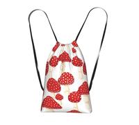 YWPCOIUYB Fly Agaric Red Mushrooms, Drawstring Sackpack Unisex String Bag Sport Gym Bag Casual Daypack Foldable Drawstring Backpack