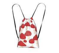 YWPCOIUYB Fly Agaric Red Mushrooms Pattern, Drawstring Sackpack Unisex String Bag Sport Gym Bag Casual Daypack Foldable Drawstring Backpack