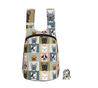 YWPCOIUYB French Bulldog Portraits Pattern Dog, Foldable Storage Backpack Unisex Sackpack Sport Gym Bag Casual Daypack