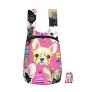 YWPCOIUYB French Bulldog Puppy Watercolor, Foldable Storage Backpack Unisex Sackpack Sport Gym Bag Casual Daypack