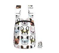 YWPCOIUYB French Bulldog With Glasses, Foldable Storage Backpack Unisex Sackpack Sport Gym Bag Casual Daypack
