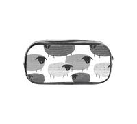 YWPCOIUYB Funny Sheep On Gray Background, Transparent Pencil Case Portable PVC Pen Pouch Stationery Bag for School Office