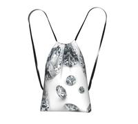 YWPCOIUYB Gems Diamond Jewelry Jewels Luxury Printed, Drawstring Sackpack Unisex String Bag Sport Gym Bag Casual Daypack Foldable Drawstring Backpack