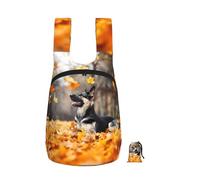 YWPCOIUYB German Shepherd And Falling Leaves, Foldable Storage Backpack Unisex Sackpack Sport Gym Bag Casual Daypack