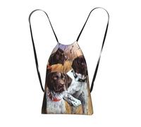 YWPCOIUYB German Short-Haired Pointer Dog Fall, Drawstring Sackpack Unisex String Bag Sport Gym Bag Casual Daypack Foldable Drawstring Backpack