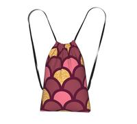 YWPCOIUYB Gold Glitter Fish Scale, Drawstring Sackpack Unisex String Bag Sport Gym Bag Casual Daypack Foldable Drawstring Backpack