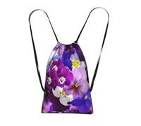 YWPCOIUYB Graphic Pansy Easter Spring Flowers, Drawstring Sackpack Unisex String Bag Sport Gym Bag Casual Daypack Foldable Drawstring Backpack