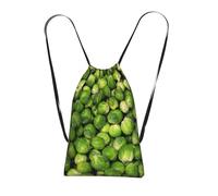 YWPCOIUYB Green Brussel Sprout Print, Drawstring Sackpack Unisex String Bag Sport Gym Bag Casual Daypack Foldable Drawstring Backpack