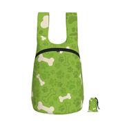 YWPCOIUYB Green Dog Paw Bones, Foldable Storage Backpack Unisex Sackpack Sport Gym Bag Casual Daypack