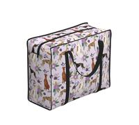 YWPCOIUYB Greyhound Florals Light Purple,Large Capacity Storage Bag Portable Shopping Bags Reusable Foldable Grocery Bags