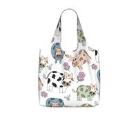 YWPCOIUYB Hand Drawn Cartoon Cow,Shopping Bags Reusable Grocery Bags Foldable Tote Bags Large Capacity Storage Bag