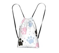 YWPCOIUYB Hand Drawn Colorful Dogs Paws, Drawstring Sackpack Unisex String Bag Sport Gym Bag Casual Daypack Foldable Drawstring Backpack