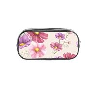 YWPCOIUYB Hand Drawn Cosmos Flower Pattern, Transparent Pencil Case Portable PVC Pen Pouch Stationery Bag for School Office