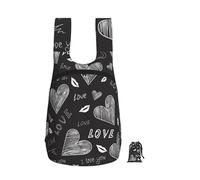 YWPCOIUYB Handwritten Hearts Words Love, Foldable Storage Backpack Unisex Sackpack Sport Gym Bag Casual Daypack