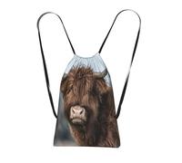 YWPCOIUYB Highland Cow Scottish Wildlife, Drawstring Sackpack Unisex String Bag Sport Gym Bag Casual Daypack Foldable Drawstring Backpack