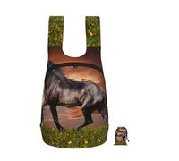 YWPCOIUYB Horse Running On The Grassland, Foldable Storage Backpack Unisex Sackpack Sport Gym Bag Casual Daypack