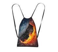 YWPCOIUYB Ice Hockey Fire, Drawstring Sackpack Unisex String Bag Sport Gym Bag Casual Daypack Foldable Drawstring Backpack