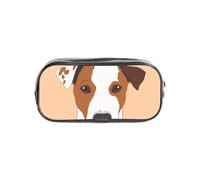 YWPCOIUYB Jack Russell Terrier Dog, Transparent Pencil Case Portable PVC Pen Pouch Stationery Bag for School Office