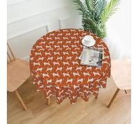 YWPCOIUYB Jack Russell Terriers Orange Cute Dog Jack Russells, Round Tablecloth Waterproof Dust-Proof Tabletop Wrinkle Resistant Table Cover - 60 in