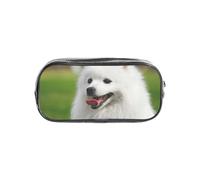 YWPCOIUYB Japanese Spitz Pet Dog, Transparent Pencil Case Portable PVC Pen Pouch Stationery Bag for School Office