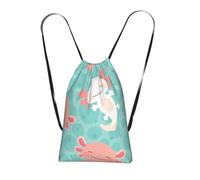 YWPCOIUYB Kawaii Baby Cute Axolotl, Drawstring Sackpack Unisex String Bag Sport Gym Bag Casual Daypack Foldable Drawstring Backpack