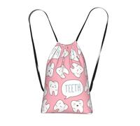 YWPCOIUYB Kawaii Dentist Teeth, Drawstring Sackpack Unisex String Bag Sport Gym Bag Casual Daypack Foldable Drawstring Backpack