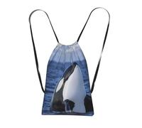 YWPCOIUYB Killer Whales Orca, Drawstring Sackpack Unisex String Bag Sport Gym Bag Casual Daypack Foldable Drawstring Backpack