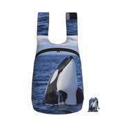 YWPCOIUYB Killer Whales Orca, Foldable Storage Backpack Unisex Sackpack Sport Gym Bag Casual Daypack