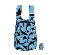 YWPCOIUYB Killer Whales Orca, Foldable Storage Backpack Unisex Sackpack Sport Gym Bag Casual Daypack