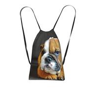 YWPCOIUYB Kneeling English Bulldog, Drawstring Sackpack Unisex String Bag Sport Gym Bag Casual Daypack Foldable Drawstring Backpack