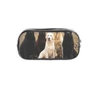 YWPCOIUYB Labrador Retrievers Dogs Black Golden White Brown, Transparent Pencil Case Portable PVC Pen Pouch Stationery Bag for School Office