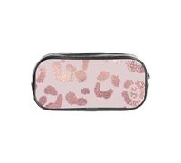 YWPCOIUYB Leopard Print Cheetah Rose Gold, Transparent Pencil Case Portable PVC Pen Pouch Stationery Bag for School Office