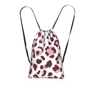 YWPCOIUYB Leopard Print Seamless Pink Animals African, Drawstring Sackpack Unisex String Bag Sport Gym Bag Casual Daypack Foldable Drawstring Backpack
