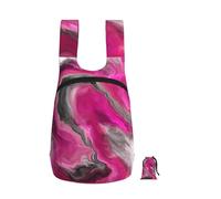 YWPCOIUYB Magenta Black Grey Jewel Tone Fluid Art Swirl, Foldable Storage Backpack Unisex Sackpack Sport Gym Bag Casual Daypack