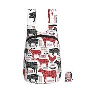 YWPCOIUYB Meat Cuts Diagrams Butcher Shop, Foldable Storage Backpack Unisex Sackpack Sport Gym Bag Casual Daypack