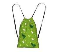 YWPCOIUYB Merry Christmas Pine Tree Pattern, Drawstring Sackpack Unisex String Bag Sport Gym Bag Casual Daypack Foldable Drawstring Backpack