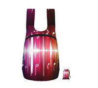 YWPCOIUYB Music Note Printed, Foldable Storage Backpack Unisex Sackpack Sport Gym Bag Casual Daypack