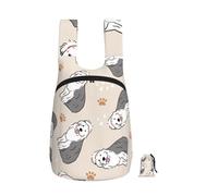 YWPCOIUYB Old English Sheepdog, Foldable Storage Backpack Unisex Sackpack Sport Gym Bag Casual Daypack