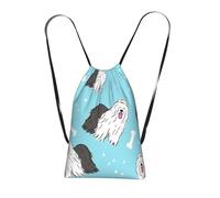 YWPCOIUYB Old English Sheepdog Pattern, Drawstring Sackpack Unisex String Bag Sport Gym Bag Casual Daypack Foldable Drawstring Backpack